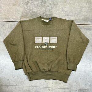 vintage classic sport traditional golfing green spell out crewneck size medium